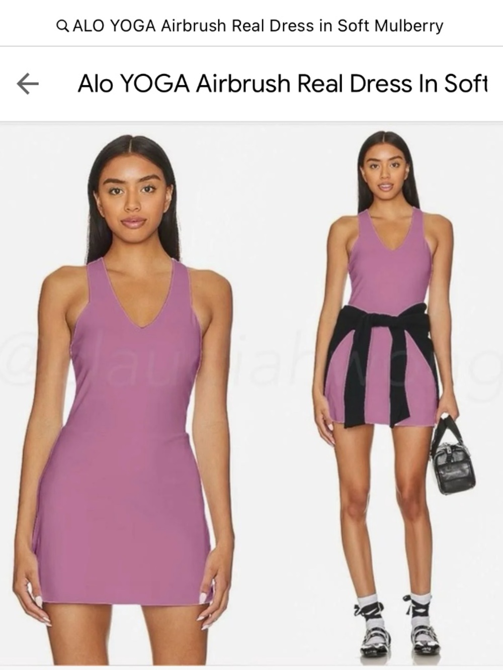 NWT ALO YOGA Airbrush Real Dress in Soft Mulberry